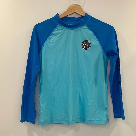 Maui & Sons Girls Long Sleeve Rash Guard L 14/16 - Picture 1 of 6